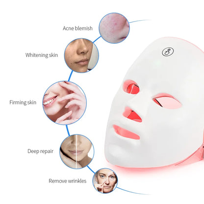 Mascarilla LED Facial para el cuidado de la piel, recargable