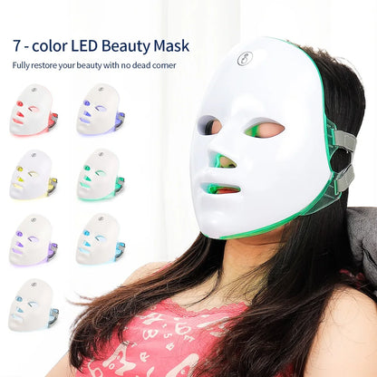 Mascarilla LED Facial para el cuidado de la piel, recargable
