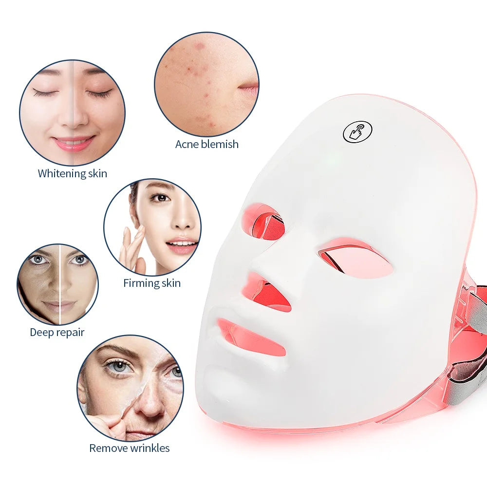 Mascarilla LED Facial para el cuidado de la piel, recargable