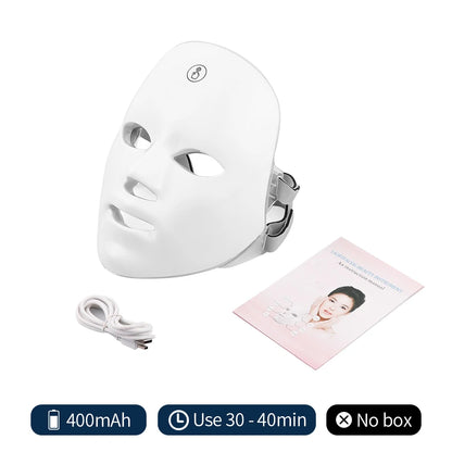 Mascarilla LED Facial para el cuidado de la piel, recargable
