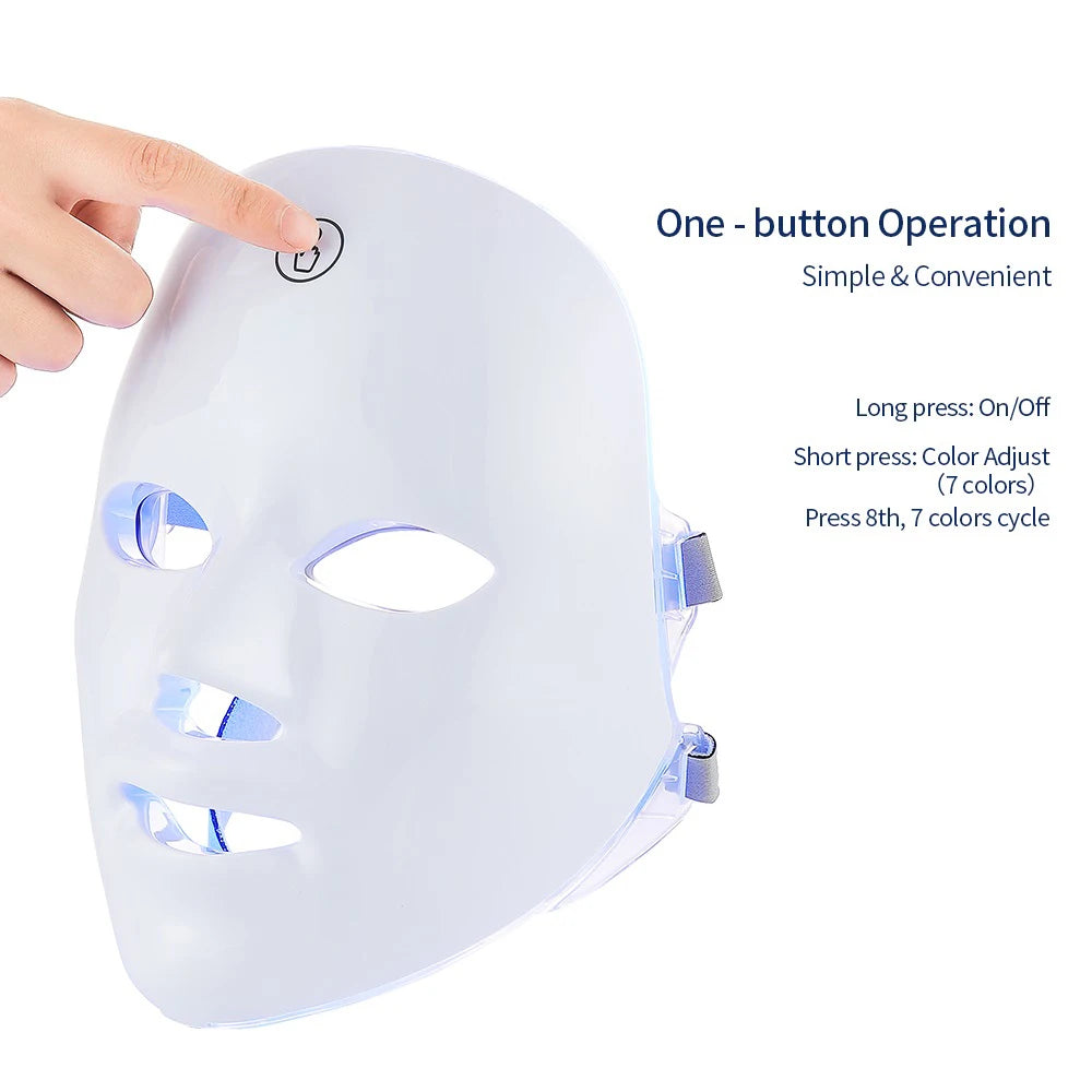 Mascarilla LED Facial para el cuidado de la piel, recargable