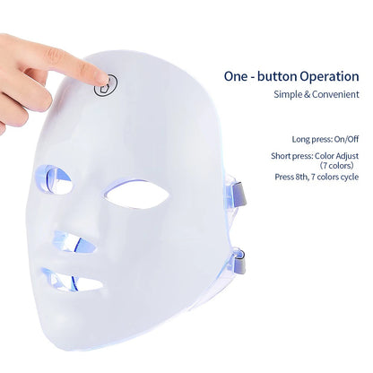 Mascarilla LED Facial para el cuidado de la piel, recargable